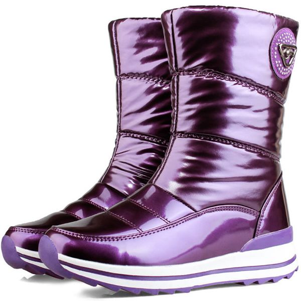 

women boots 2019 new arrivals waterproof thick fur winter shoes slip-resistant women platform snow boots size36-41, Black