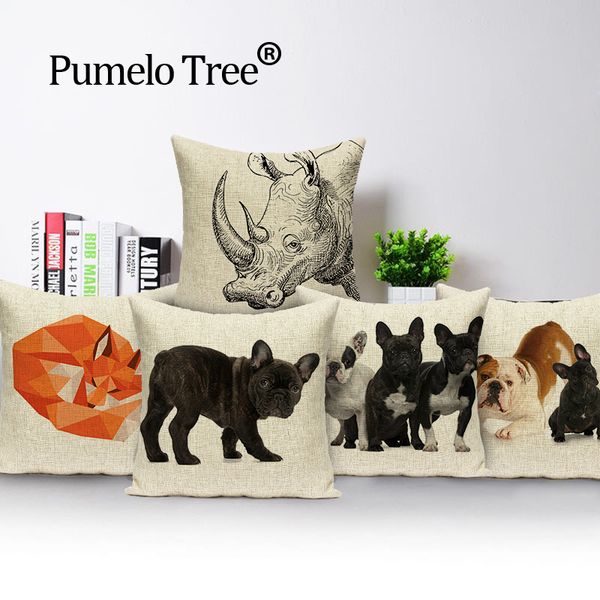 

французский бульдог чехол черный открытый подушки высокого качества бросьте подушки животных собака крышки декоративные крышки на заказ поду