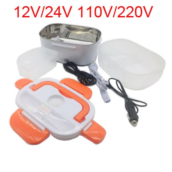 

portable 12/24v/110/220v dual use home truck car electric heating lunch box rice food warmer container for travel school office