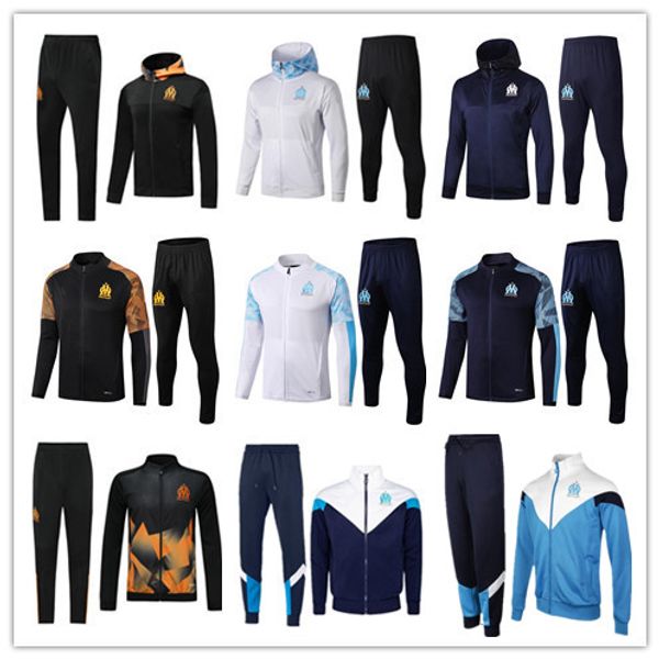 

2019 olympique de marseille tracksuit soccer jacket maillot de foot 19/20 payet balotelli thauvin om football jacket full zipper tracksuit, Black;yellow