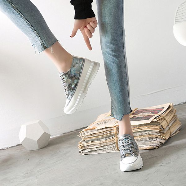 

women platform sneakers woman wedge casual shoes breathable trainers female sneakers woman mesh shoes, Black