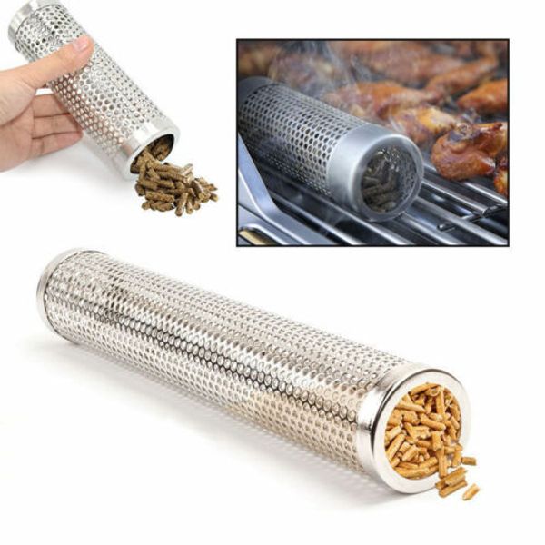 

faroot bbq stainless steel perforated outdoor cooking mesh smoker tube filter gadget cold smoking