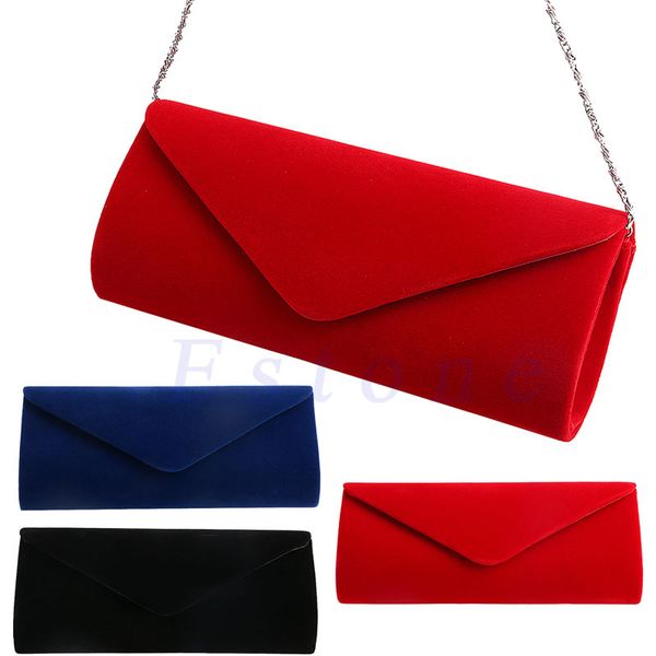 

acelure new ladies velvet evening clutch solid color small handbag metal chain crossbody bag ladies party shoulder tote purse
