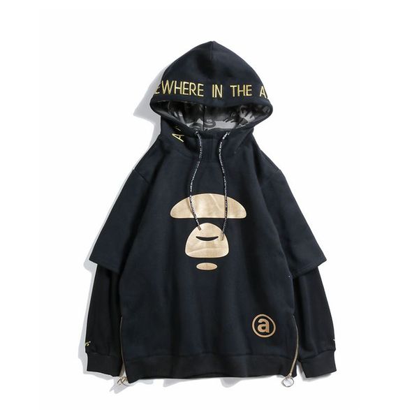 

bape hoodies новый мужской дизайнер толстовки мужская повседневная с длинными рукавами куртка мода ap высокое качество толстовка мужская диз, Black