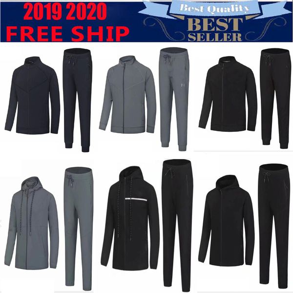 

2019 new autumn winter large size men's hoodie sportswear tech fleece windrunner fashion leisure sports jacket running fitness jacket c, Black