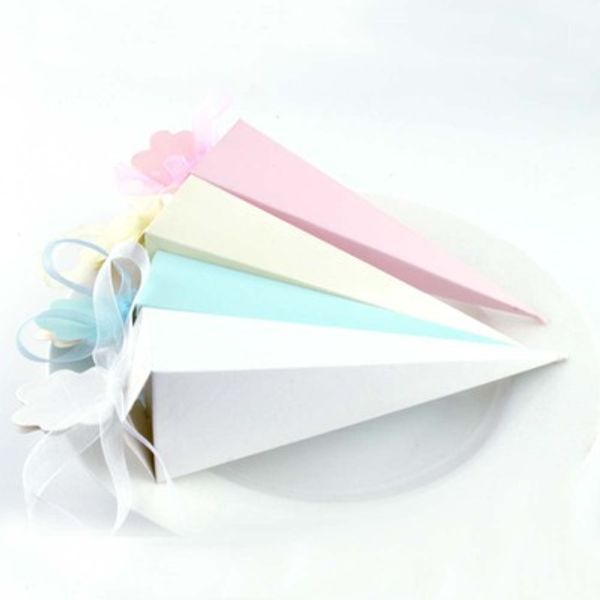 

cute multicolor cone shape wedding candy box wedding favor and gifts marriage cajas baby shower paper gift box packaging