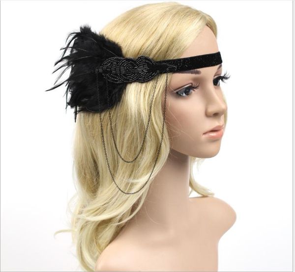 

fringed feather headdress racing club headband, Silver