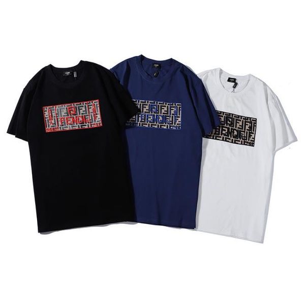 

мода печати fends мужская футболка высокое качество хлопка женская футболка спорт на открытом воздухе дышащий мужчины дизайнер футболки чело, White