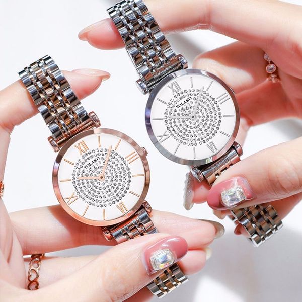 

ladies bracelet watches full steel quartz watch women waterproof wristwatches for women rhinestone dress clock montre femme xfcs, Slivery;brown