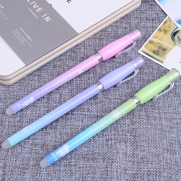 

1pcs kawaii moon erasable pens 0.38mm magic blue black ink gel pen calculate student gift stationery office school supplies