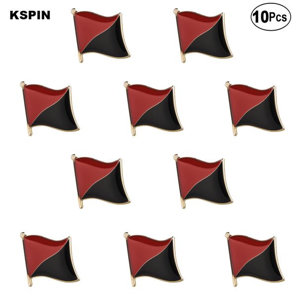 

red black flag lapel pin flag badge brooch pins badges 10pcs a lot, Gray