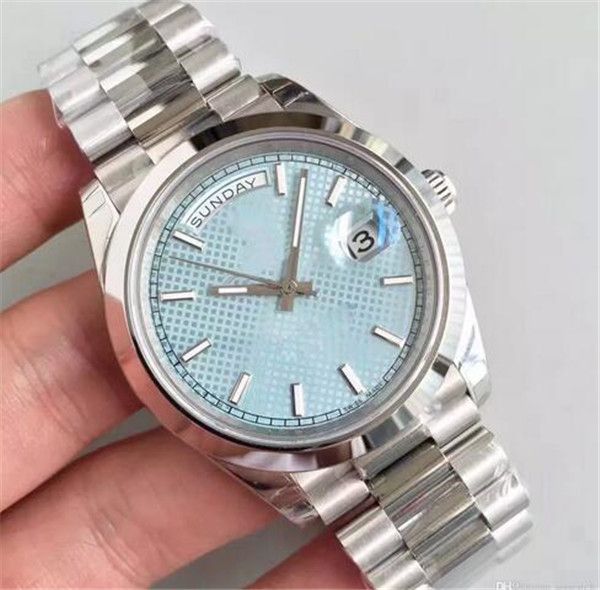 

20 men's watch watch luxury buckle dateday 2813 just movement 316l stainless steel strap groove crown folding sapphire automatic lpabi, Slivery;brown