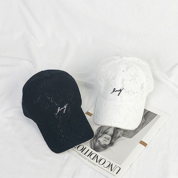 

ins lace female baseball cap sun hat sun hat summer hollow mesh black travel sunshade all-match baseball cap, Blue;gray