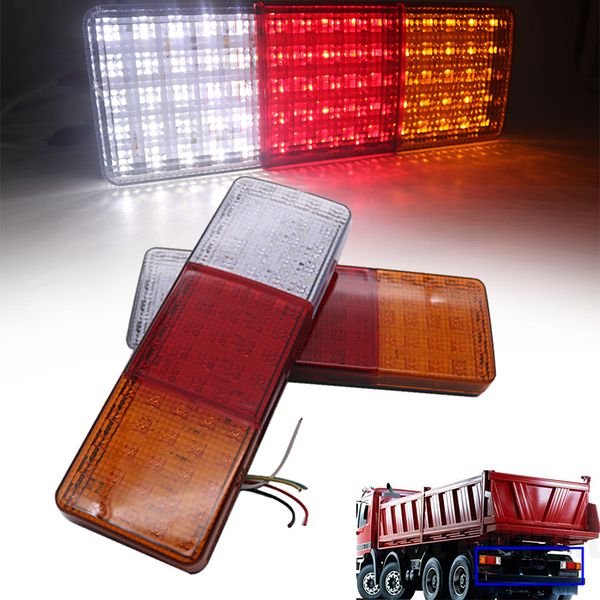 

2pcs 75 led 12v/24v tail lights trailer caravan truck boat sindicator rear taillights reversing running brake turn lights