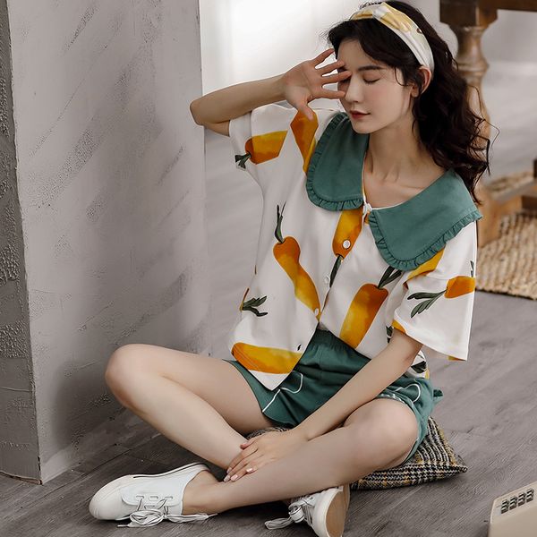

women pure cotton sweet princess style short-sleeved sleepwear pijamas nightgowns nightdress home clothes, Black;red