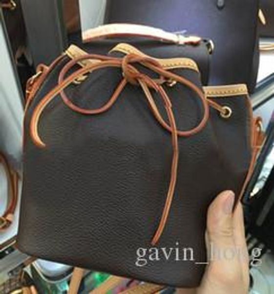 

nice style fashion leather bucket bags for women small mini cutout women messenger bag drawstring m41346