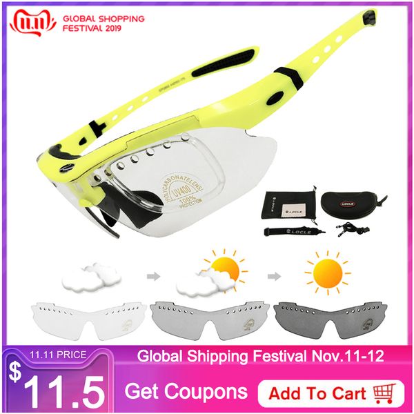 

locle pchromic cycling bicycle bike glasses outdoor sports bicycle bike sunglasses goggles eyewear uv400 gafas ciclismo