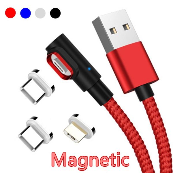 

90 degree magnetic micro usb cable type c fast charge data cable for microusb magnet android charger charging l-line