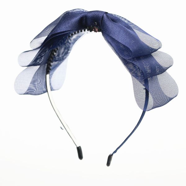 

2019 new 5 color summer stiff tulle 3 layor bow hairband girls bow headband hair accessories for teens, Black;brown