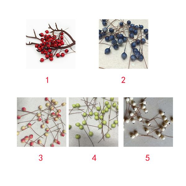 50 Pcs Artificial 20 mm Cereza frutas artificiales Bayas artificiales en Alambre