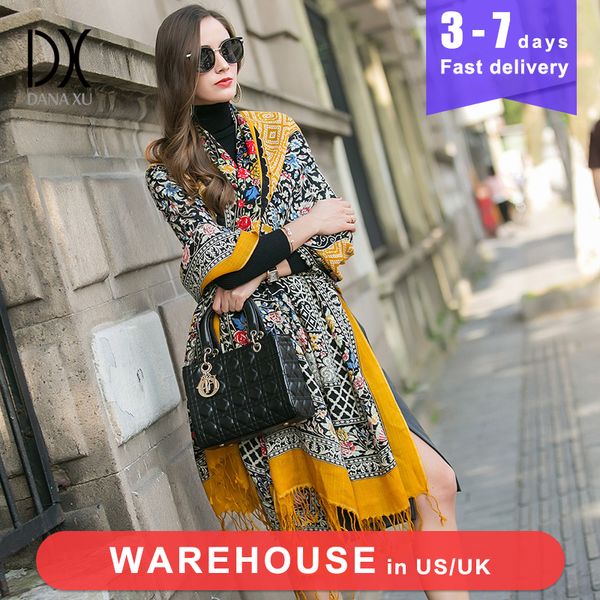 

dana xu 2019 new oversize 100% wool yellow foulard femme bufanda mujer bandana women scarf women shawl, Blue;gray