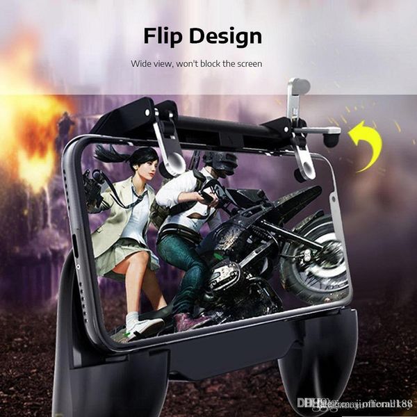 

2019 new phone grip mobile game controller grip extended handle with trigger joystick for ios / android