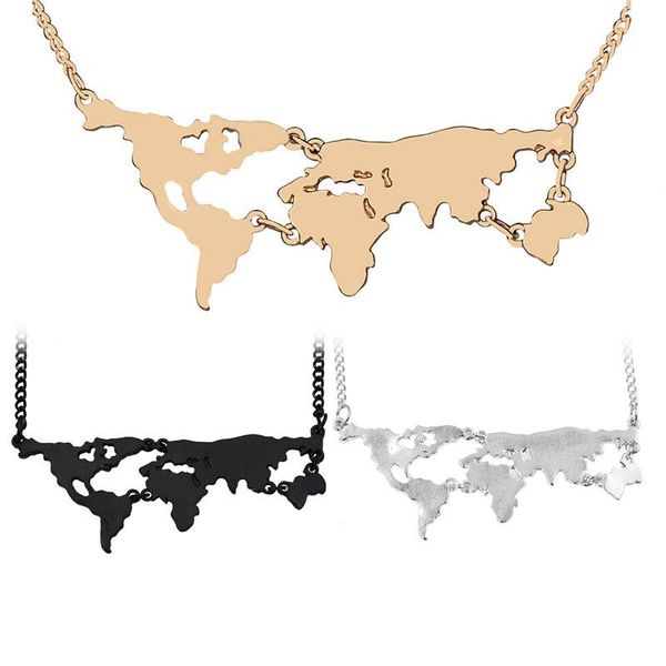 

world atlas world map necklace pendant silver rose gold black pendants choker for women fashion jewelry will and sandy drop ship k2546
