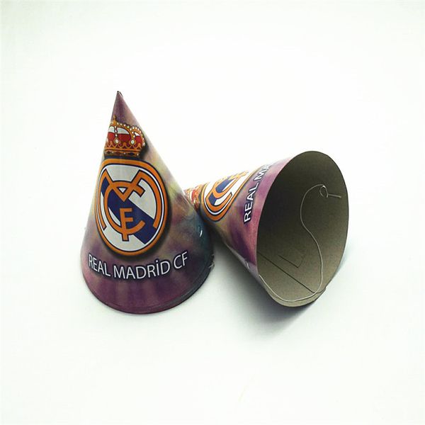6 Real Madrid Printed Party Hat For Children Brithday Decoration