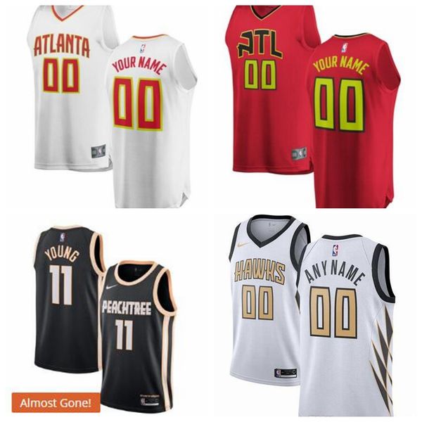 

men youth atlanta hawks fanatics branded black fast break custom any number name 19/20 city edition nba jersey, Black;red