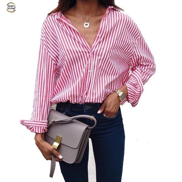 

women striped long sleeve blouse shirt female loose blusas femme autumn fall casual ladies office blouses plus size 5xl, White