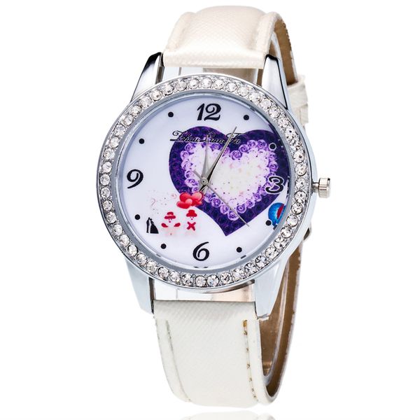 

роскошная женева rhinestone браслет часы женщин сердца моды кожа наручные кварцевые часы женщина часы relojes пару mujer, Slivery;brown