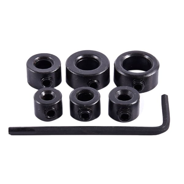 

6-in-1 3-10mm internal diameter drill depth limiter depth sset black