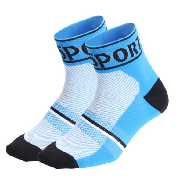 

1 pair dh sports socks cycling hiking training sock breathable elastic, Black