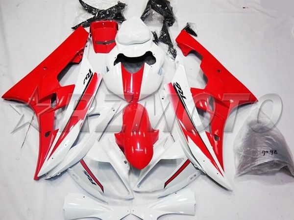 

4gifts injection mold new abs motorcycle full fairings kit fit for yamaha yzf-r6 2006 2007 06 07 r6 bodywork set red white