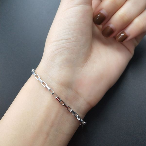 

silvology 925 sterling silver square thick chain bracelets chic wide chain bracelets for women fashionable jewelry cx200702, Black