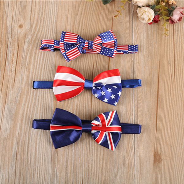 5 Farben britischen Stil Baby Star Stripe Krawatte Kinder UK amerikanische Flagge Krawatte Mode Kinder Fliege Hot C6471