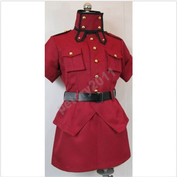 

anime hellsing seras victoria red uniform cosplay costume custom made unisex, Black;red