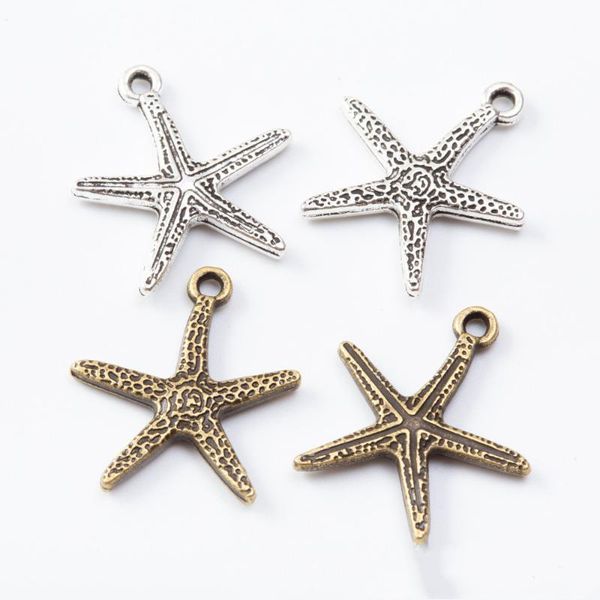 

100pcs 20*19mm vintage bronze antique silver nautical beach starfish charms pendant for bracelet earring necklace diy jewelry, Bronze;silver