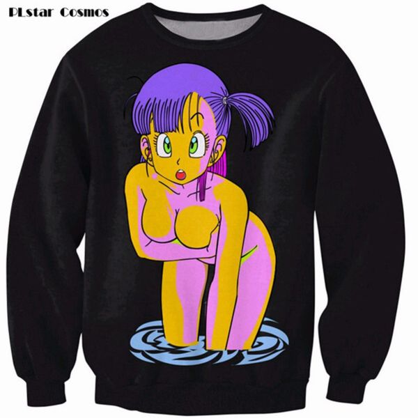 

plstar cosmos dragon ball z cartoon bulma 3d print sweatshirt vibrant db jumper animated sweats women men cool, Black