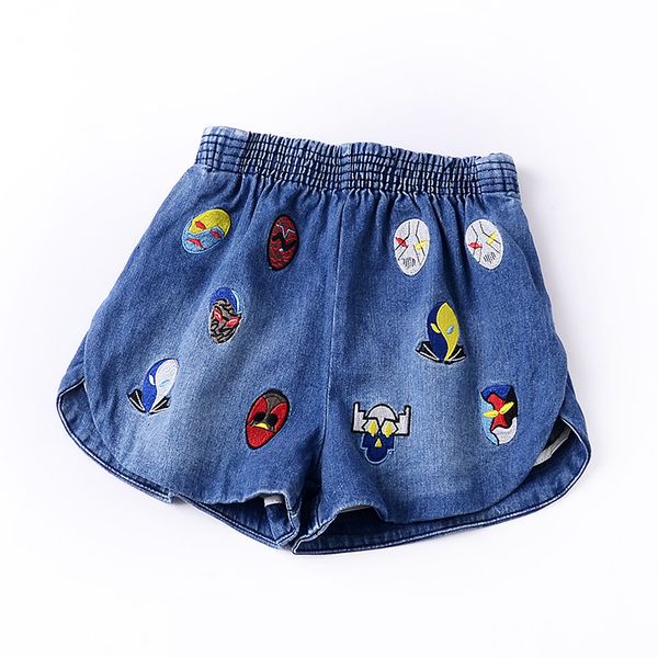 

high-waisted hong kong flavor casual denim shorts women's loose-fit slimming loose pants fashion new style casual western style, Blue