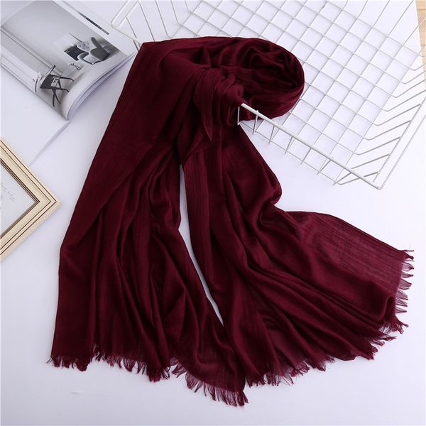 

2019 vintage solid women scarf spring winter lady shawls and wraps cotton head scarves female hijab sunsreen stoles
