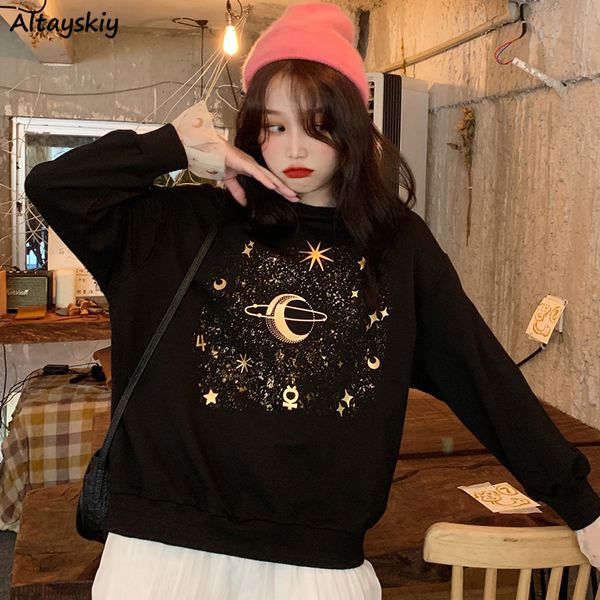

hoodies womens patchwork harajuku streetwear thick plus velvet lovely novelty oversize women sweatshirt fashionable warm chic, Black