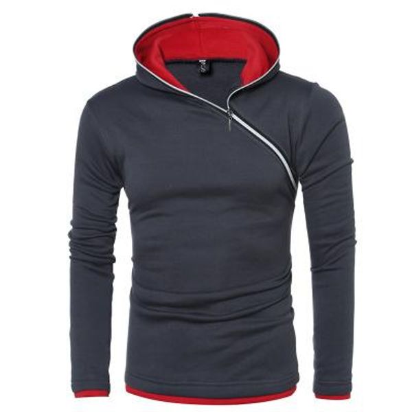 

2020 новое прибытие mens solid color hoodie с застежкой-молнией моды мужчин прогулочной streetwear толстовки с капюшоном большой размер одеж, Black