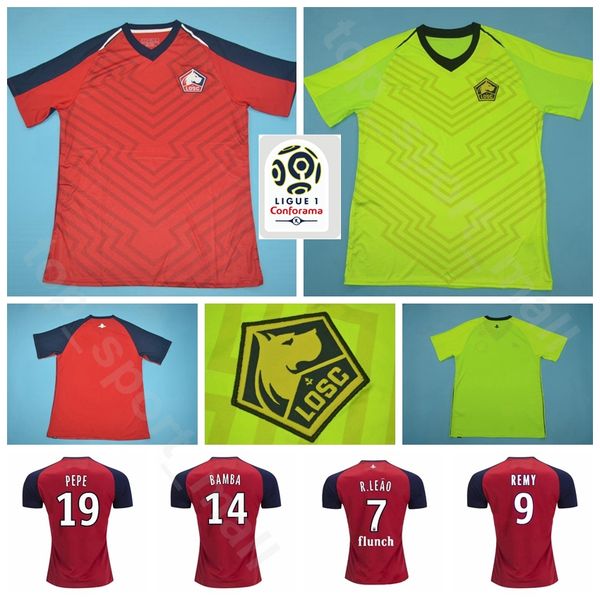 

2019 2020 Men Soccer Lille Jersey 19 PEPE 14 BAMBA 7 LEAO 12 IKONE 9 REMY 17 CELIK MENDES Football Shirt Kits Uniform