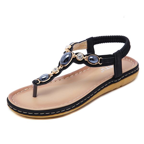 

сандал 2020 summer flat мода обувь для женщин toe бич клип non-slip сандалии, Black