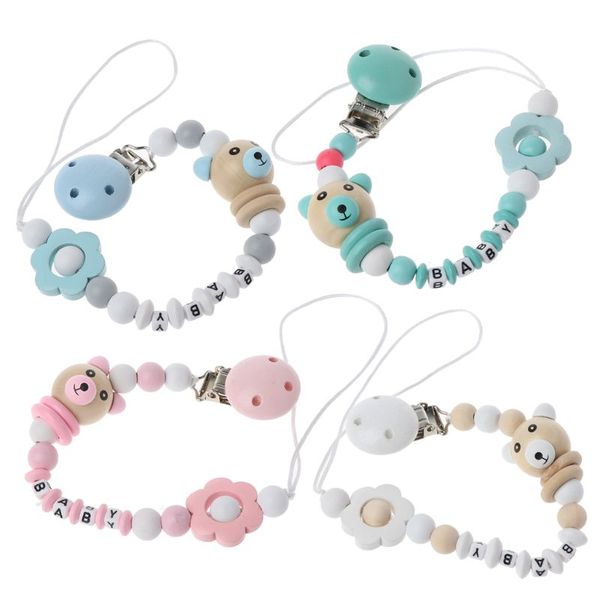 

baby pacifier clip pacifier chain panda shape hand made cute colourful beads dummy clip baby soother holder for kid