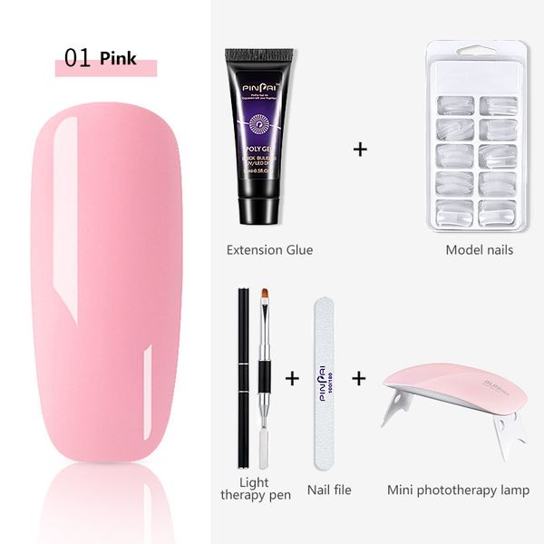 

6pcs nail kit for gel extension set soak off acrylic set quick building manicure builder uv nail art kits