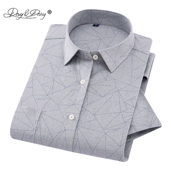 

davydaisy summer short sleeve shirt men gypsophila print casual imitation linen shirts male clothing 11 colors ds-233, White;black