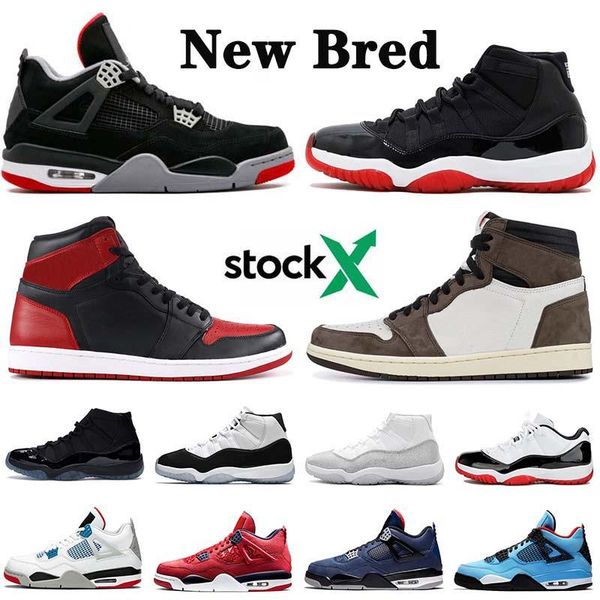 

new arrival 2019 jumpman 4 4s bred 11 1s travis scott 1 men women basketball shoes metallic silver 11s concord 45 23 sneakers