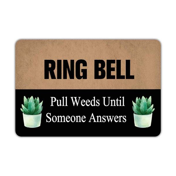 

ring bell pull until someone answers entrance non-slip outdoor/indoor rubber door mats for front door/garden/kitchen/bedro